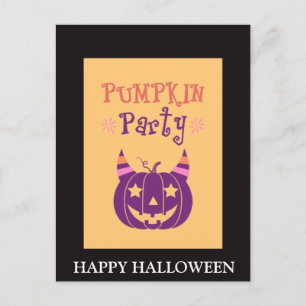 Halloween avond met Pumpkin Party Briefkaart