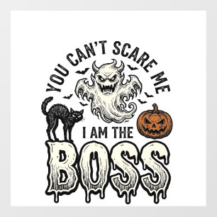 Halloween Baas Geest Vintage Gravure Shirt Ontwerp Raamsticker