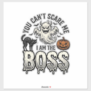Halloween Baas Geest Vintage Gravure Shirt Ontwerp Sticker