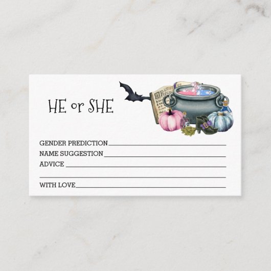 Halloween Baby Brewing Gender Predications Informatiekaartje (Voorkant)