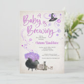 Halloween Baby Brewing Shower Kaart (Staand voorkant)