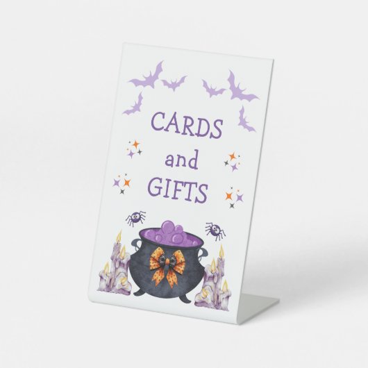 Halloween baby brouwen baby shower kaarten en gesc reclamebord met voetstuk (Voorkant)