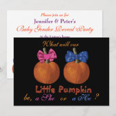 Halloween Baby Genre Révéler les invitations (Devant / Derrière)