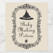 Halloween Baby Making Potion Drinken Grappig Spook Wijn Etiket (Enkel label)