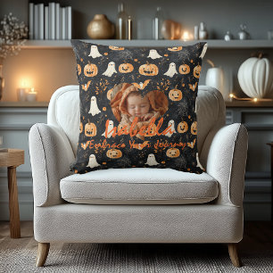 Halloween Baby Naam Kussen – Mooie Pompoenen & Gee