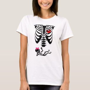 Halloween Baby onthullen Zwangere mam Skeleton T-shirt