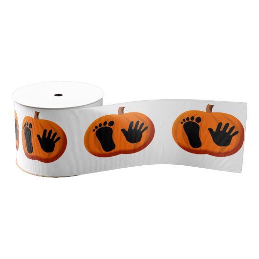 Halloween Baby pompoen Prints Grosgrain Lint (Spoel)