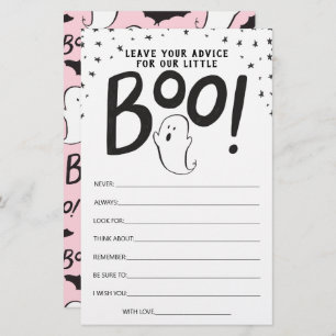 Halloween Baby shower Advice Card