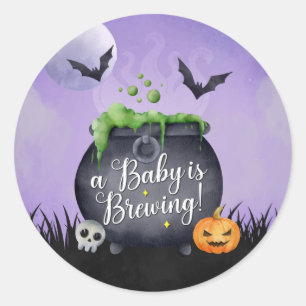 Halloween Baby shower Baby is Sticker brouwen