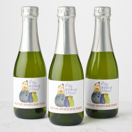 Halloween Baby shower Baby Making Potion Favor Sparkling Wijnetiket (Flessen)