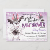 Halloween Baby shower, Bats uitnodiging (Voorkant)