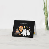 Halloween Baby shower bedankje zwart Bedankkaart (Voorkant)