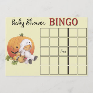 Halloween Baby shower Bingo Kaart
