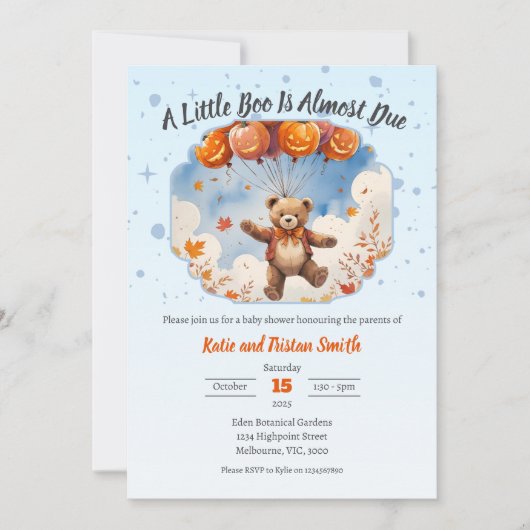 Halloween Baby shower Boy beroemd gemaakt door Ted Kaart (Voorkant)