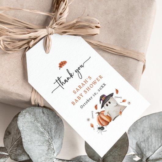 Halloween Baby shower Cadeaulabel