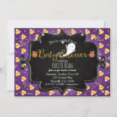 HALLOWEEN BABY SHOWER Candy Corn Ghost Invitation (Devant)