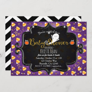 HALLOWEEN BABY SHOWER Candy Corn Ghost Invitation Kaart