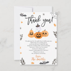 Halloween Baby shower Dank je wel kleine boe Bedankkaart