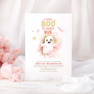Halloween Baby shower een beetje roze Baby BOO Kaart