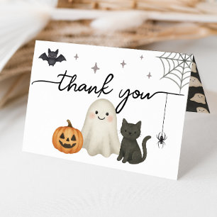 Halloween Baby shower gevouwen dank u kaart
