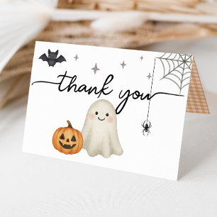 Halloween Baby shower gevouwen dank u kaart