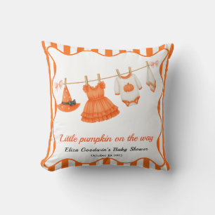 Halloween Baby shower Girl   Little Witch Pumpkin Kussen