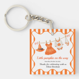 Halloween Baby shower Girl Little Witch Pumpkin Sleutelhanger