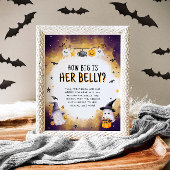 Halloween Baby shower Hoe groot is haar buikspel Poster