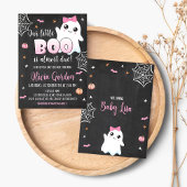 Halloween Baby shower Invitation Cute Ghost Girl Kaart