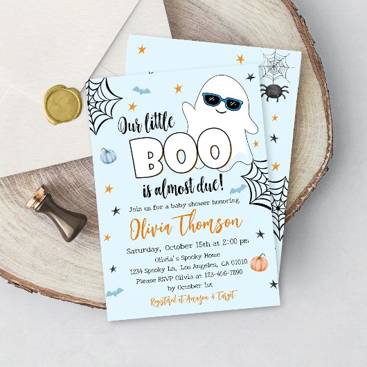 Halloween Baby shower Invitation mignonne Ghost Bo