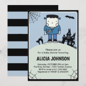 Halloween baby shower invitation Octobre migre (Devant / Derrière)