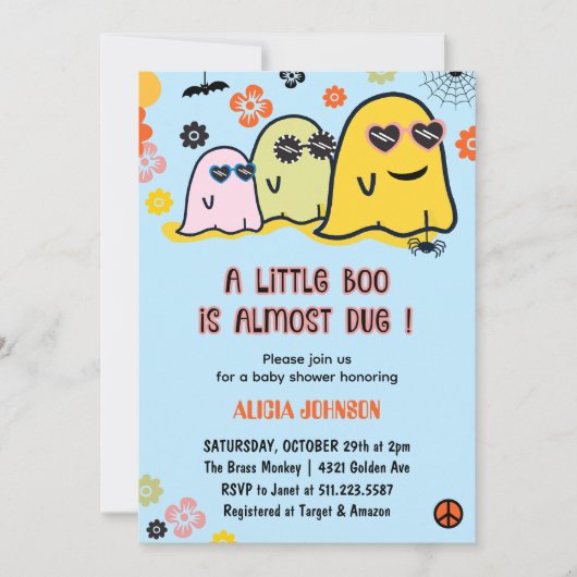 Halloween Baby Shower Invitations Petit garçon (Devant)