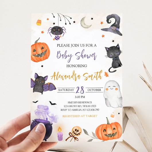 Halloween Baby shower Kaart