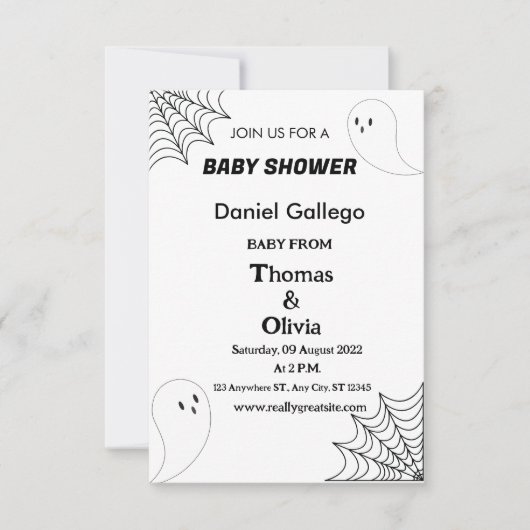 Halloween Baby shower Kaart (Voorkant)