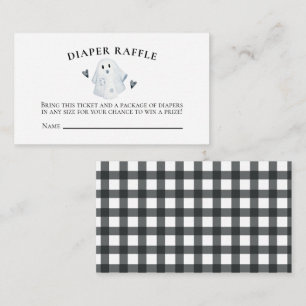 Halloween Baby shower Little Boo Diaper Raffle Informatiekaartje