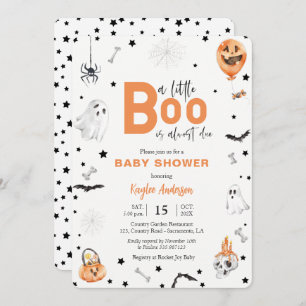Halloween Baby shower Little Boo-uitnodiging Kaart
