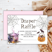 Halloween Baby shower Luier Raffle Girl Roze Informatiekaartje