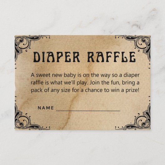Halloween Baby shower Luier Raffle Informatiekaartje (Voorkant)