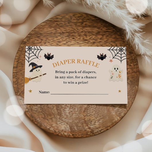 Halloween Baby Shower Luier Raffle Informatiekaartje