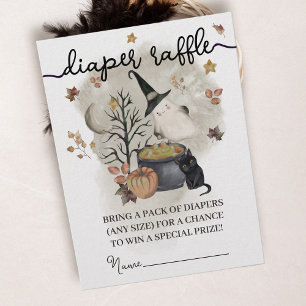 Halloween Baby shower luier Raffle. Informatiekaartje