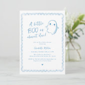 Halloween Baby shower mignon Invitation fantôme (Debout devant)