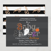 Halloween BABY SHOWER Modern Chic Invitation Kaart (Voorkant / Achterkant)