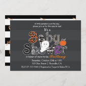 Halloween BABY SHOWER Moderne Chic Invitation (Devant / Derrière)