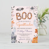 Halloween Baby shower nodiging met geesten Kaart (Staand voorkant)