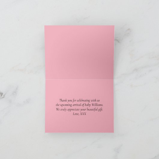 Halloween Baby shower pastel roze Bedankkaart (Binnen)