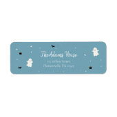 Halloween Baby shower pompoen Little Boo terug te Etiket (Voorkant)