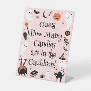 Halloween Baby Shower Raad Hoeveel Snoepjes Reclamebord Met Voetstuk