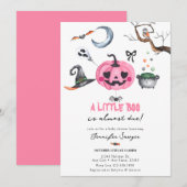 Halloween-Baby shower | Roze pompoen Kaart (Voorkant / Achterkant)