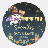Halloween baby shower schattig spook dank u ronde sticker (Voorkant)