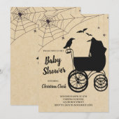 Halloween Baby shower Spooky Gothic Kaart (Voorkant / Achterkant)